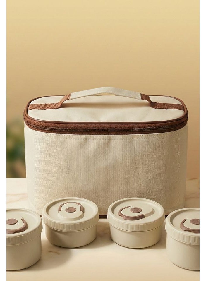 كذا هوم Casa Home طقم علب لانش 4 في 1 مع حقيبة (2 صغيرة + 2 كبيرة) - Image 1